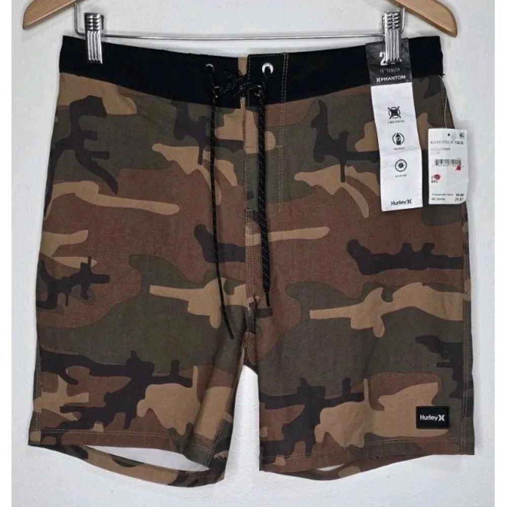 New Hurley Phantom Eco Weekender Cargo‎ 29 Boardshort Olive Camo Surf Swim Beach